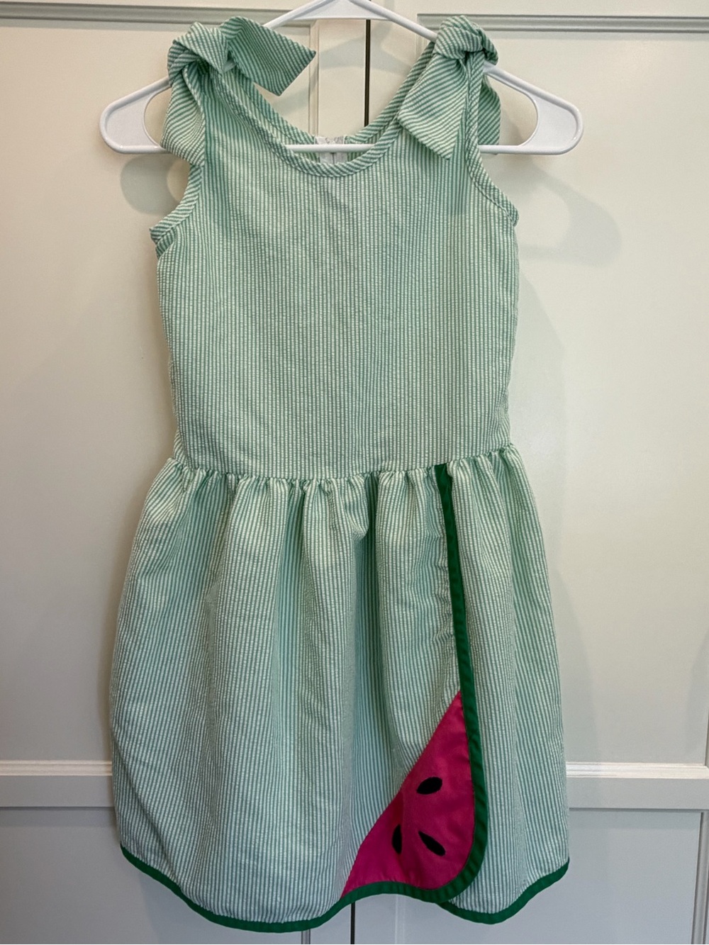 Vintage Florence Eiseman Seersucker Tie-Shoulder Dress